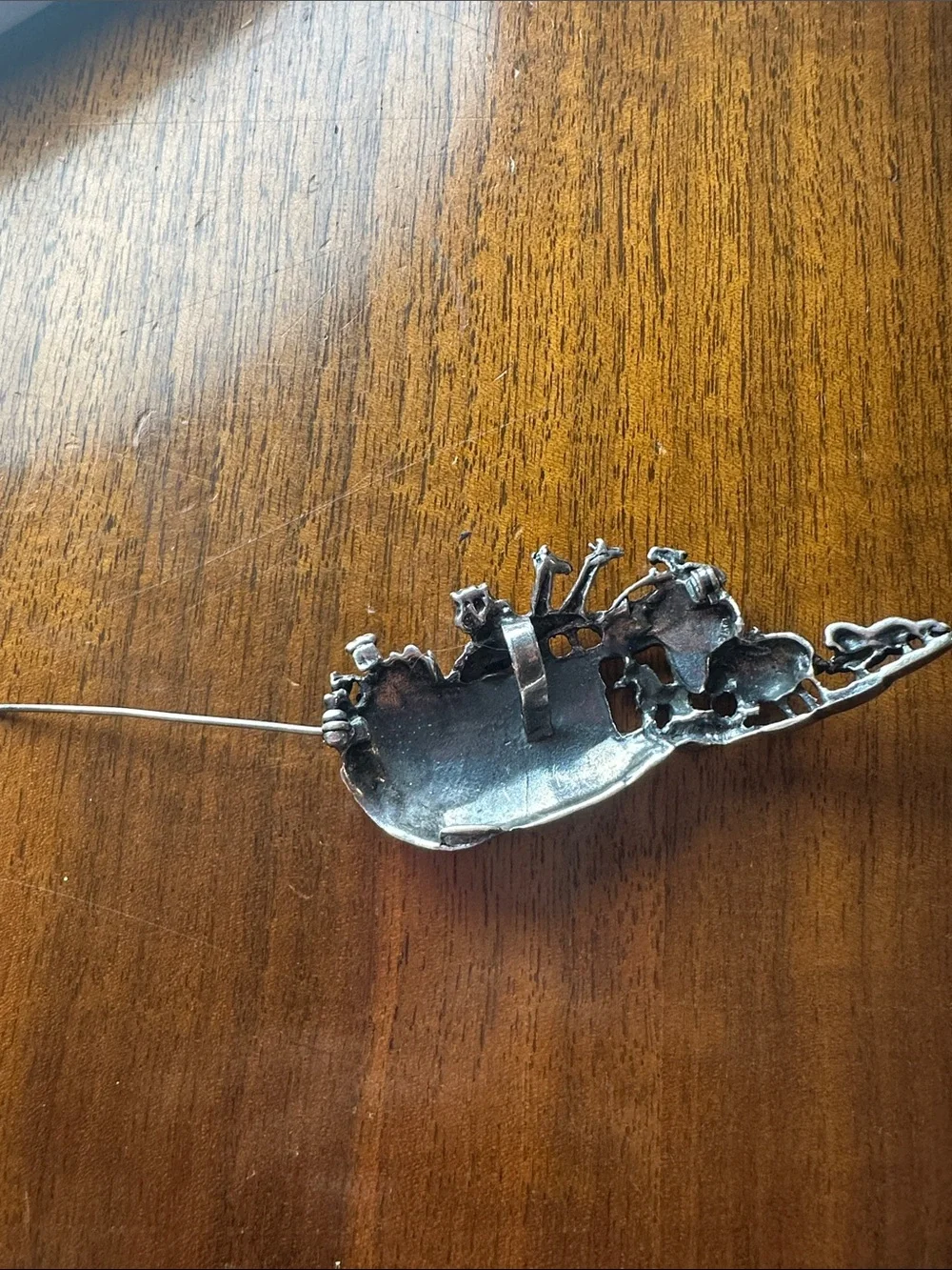 Vintage Silver-Tone Noah's Ark Brooch or Pendant